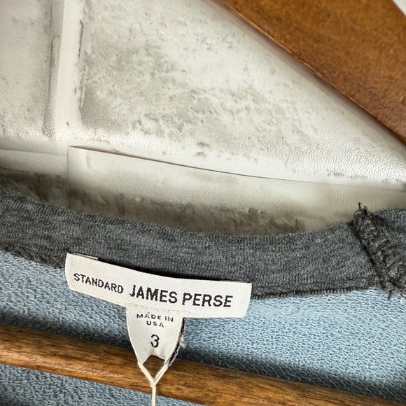 James Perse Loopback Supima Cotton Jersey Knit Crewneck Sweatshirt Men 3 / LARGE - Picture 4 of 10